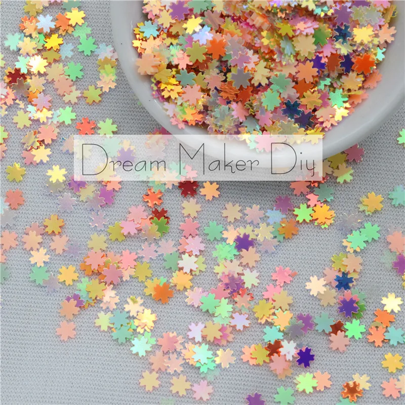 50g/lot Brilliant Spring Flower 5mm and Vine 9*14mm Flat Loose Sequins Paillette For Crafts Scrapbooking confetti decoration