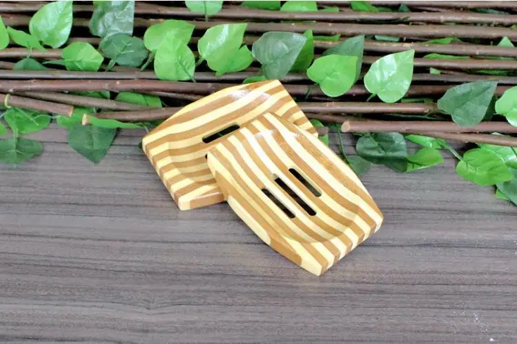 100pcs Wooden Soap Dishes Natural Wood Soap Box Bath Holder Trapezoid Soap Dish Soap Ecological Care Wholesale SN600