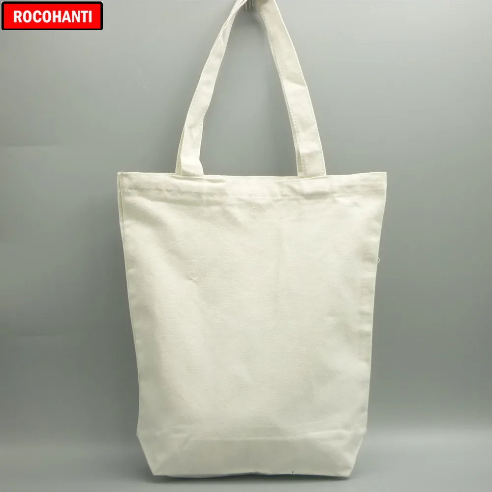 1X Custom Fashion Women White Cotton Canvas Bag Blank Cotton Beach Canvas Shopping Tote Bag  for Boutique Shop