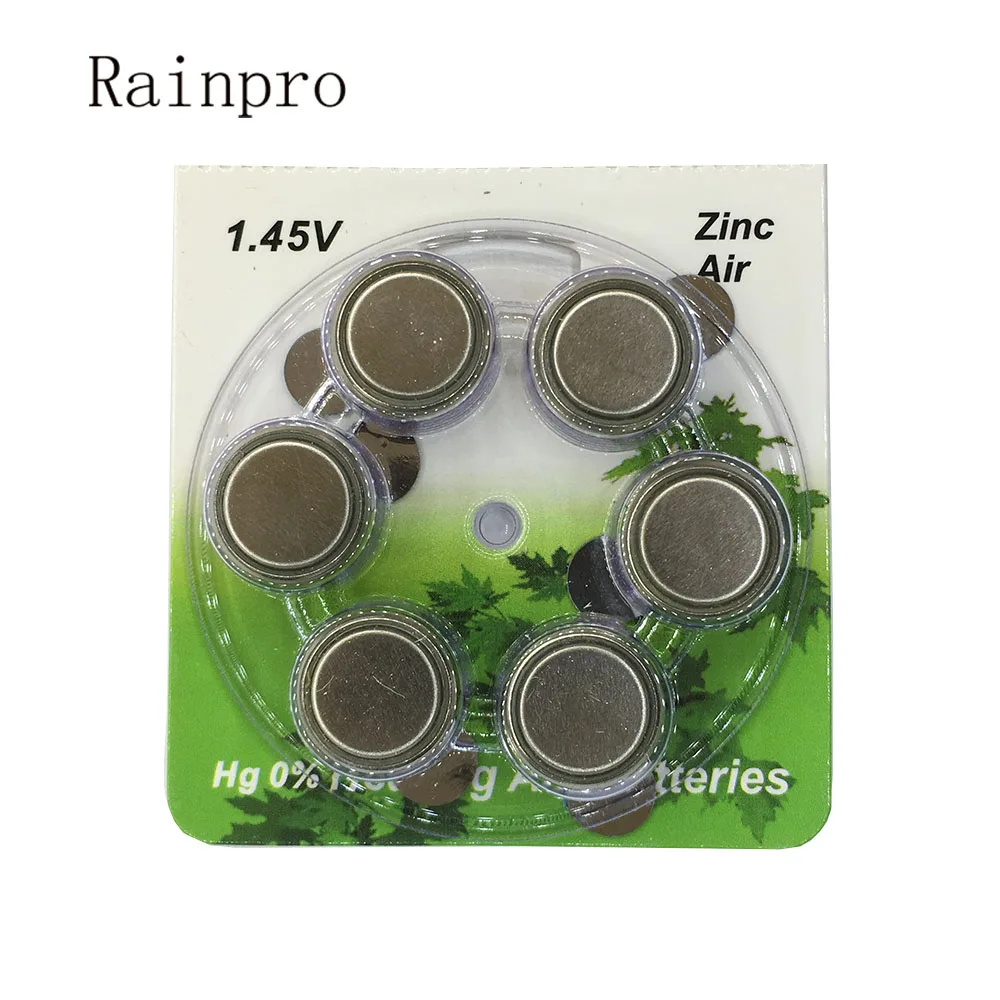 

60PCS/LOT( 10 cardboard) A675 675 PR44 Zinc Air 1.45V for Hearing Aid coin cell Batteries