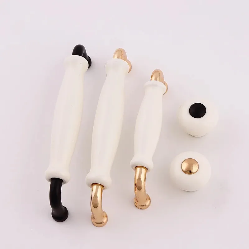 

10PCS Free Shipping 96MM Funiture Handles American TV Cabinet Wardrobe Pulls 5"European Antique Drawer White Ceramic Closet knob