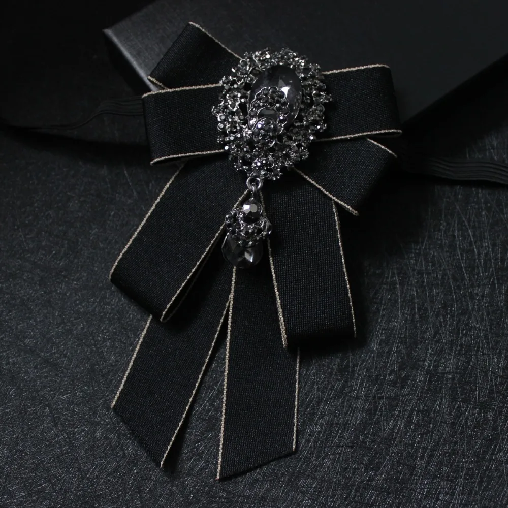 Free Shipping New men's man fashion female suits shirt collar lavish rhinestone dress groom performer stylist Korean bow tie