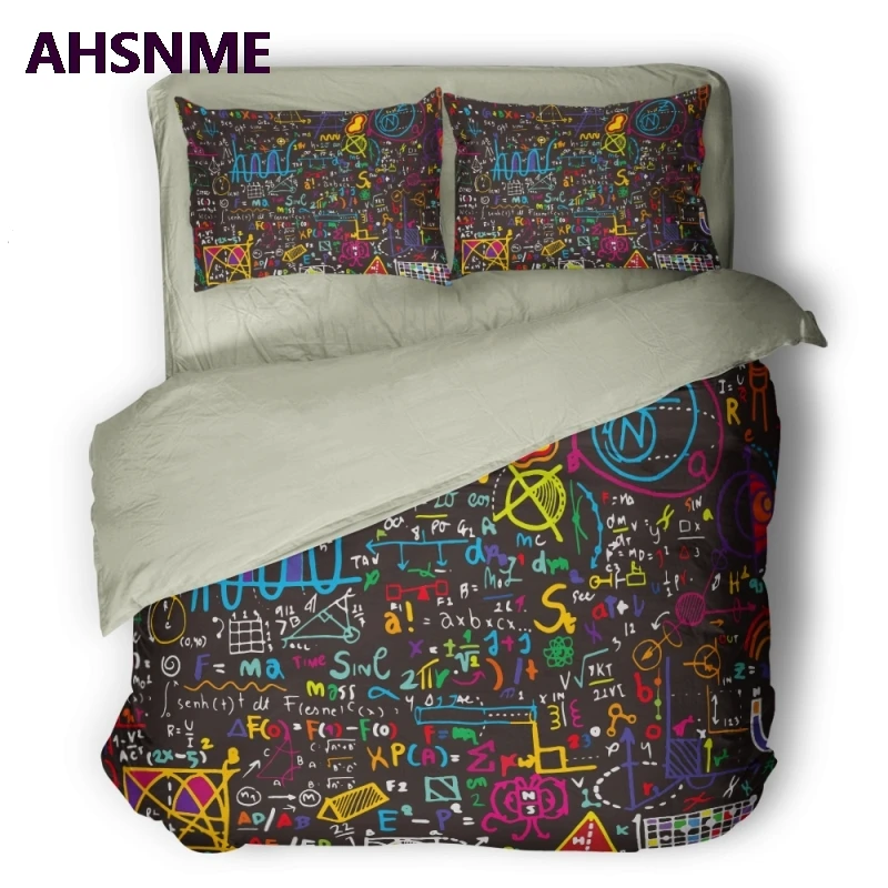 AHSNME Advanced Mathematical Physics Formula Notes Quilt cover Set Handwritten Paint Mathematical Derivation Formula Bedding Set