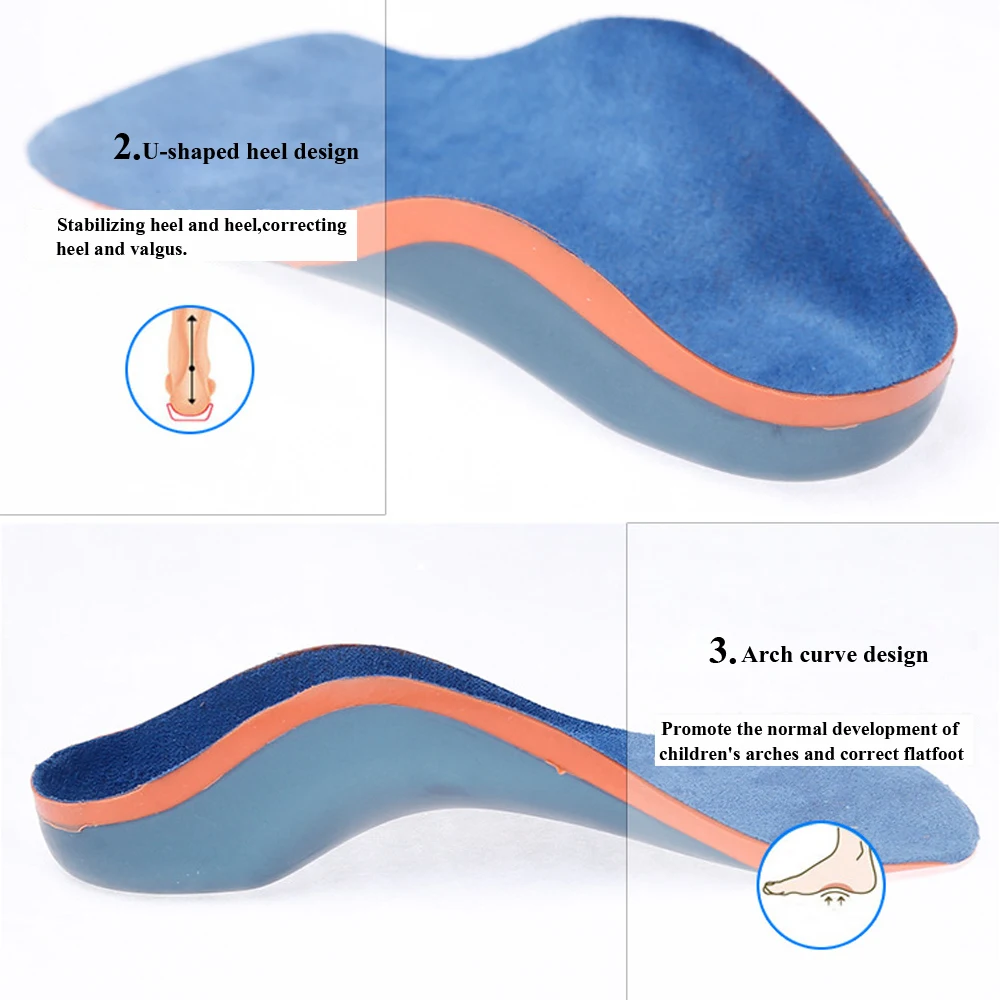 kid Children Premium Orthotic Gel High Arch Support Insoles Gel Pad 3D Arch Support Flat Feet For Women Men orthopedic Foot care