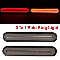 3 in 1 Neon LED Trailer Truck Brake Light Waterproof Tail Brake Stop Light Flowing Turn Signal Lamp 12-24V