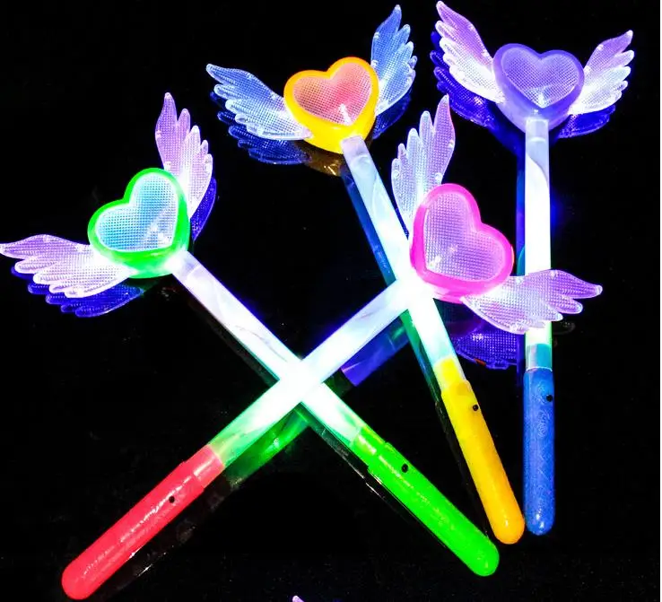 

Led Magic Wands Flash Fairy Angel Heart Wings Wand Cos Fancy Dress Glow Sticks Party Light up Atmosphere props Props Favors gift