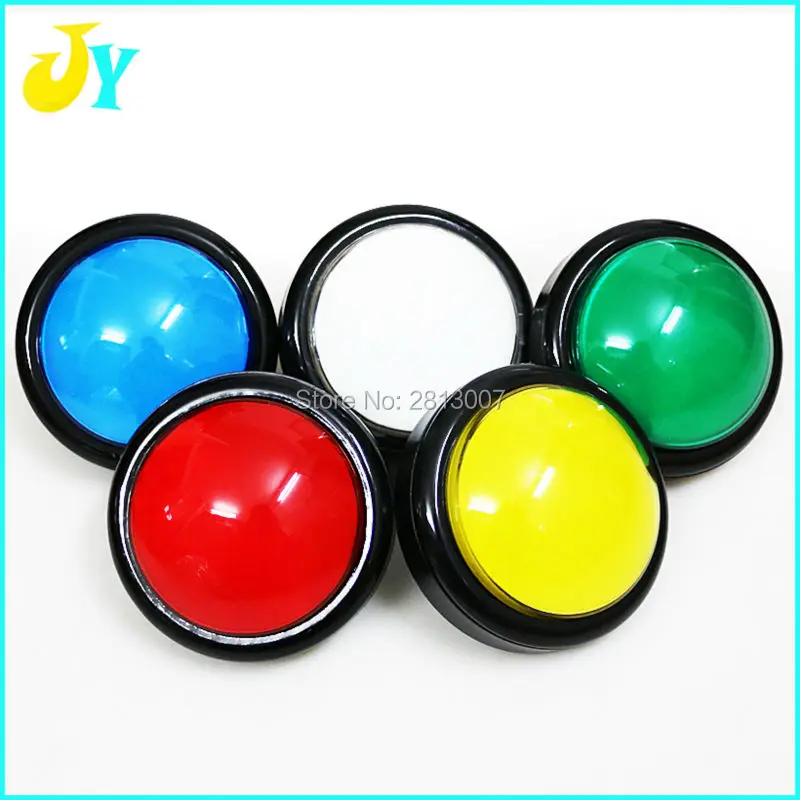 

Free shipping 10pcs 100MM LED Light Lamp Arcade push button Big Round Arcade Video Game Player Push Button+ microswitch+stents