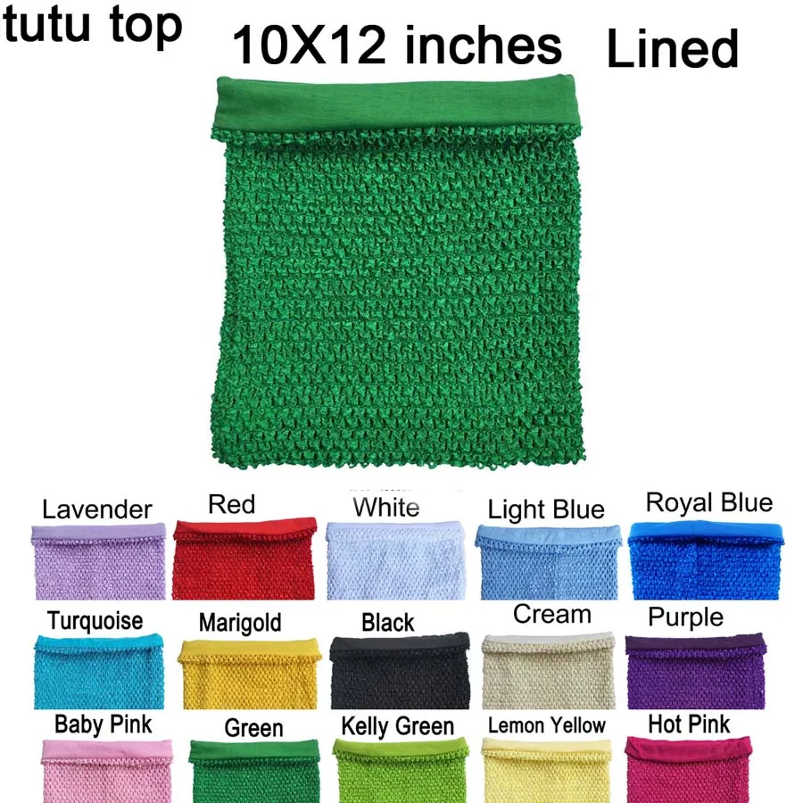 10x12inch Lined Crochet Tube Top Tutu Tops Baby Girls DIY Tulle Tutu Dress Chest Wrap Tube Tops