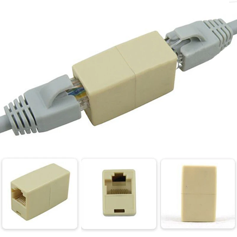 High Quality 10pcs RJ45 CAT5 Coupler Plug Network LAN Cable Extender Connector Adapter New Rated 4.9