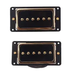 Tooyful Alnico 5 Humbucker Pickup Bridge Neck Set P90 for Electric Guitar Accessory Black