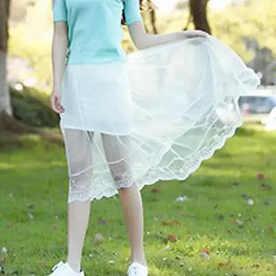 New Women High Low  lace Skirts Formal Ladies Bridesmaid Party Mesh Prom Solid  translucent Hollow Out Skirt Stock skirts