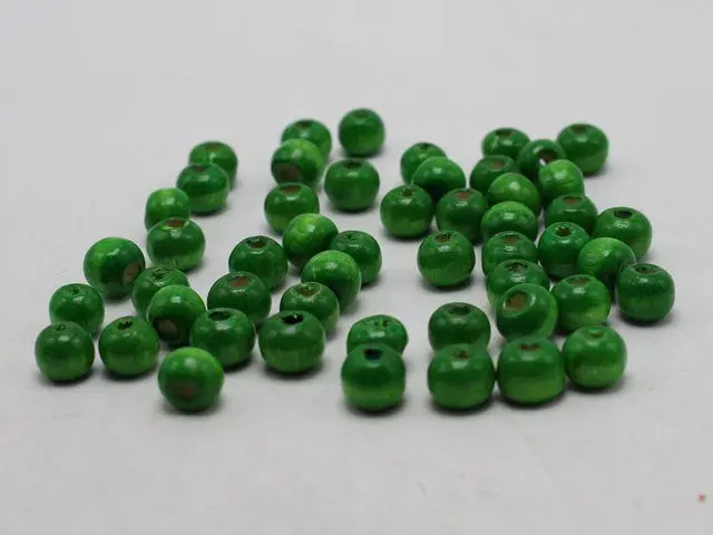 500 Green 8mm Round Wood Beads~Wooden Spacer Beads Jewelry Making