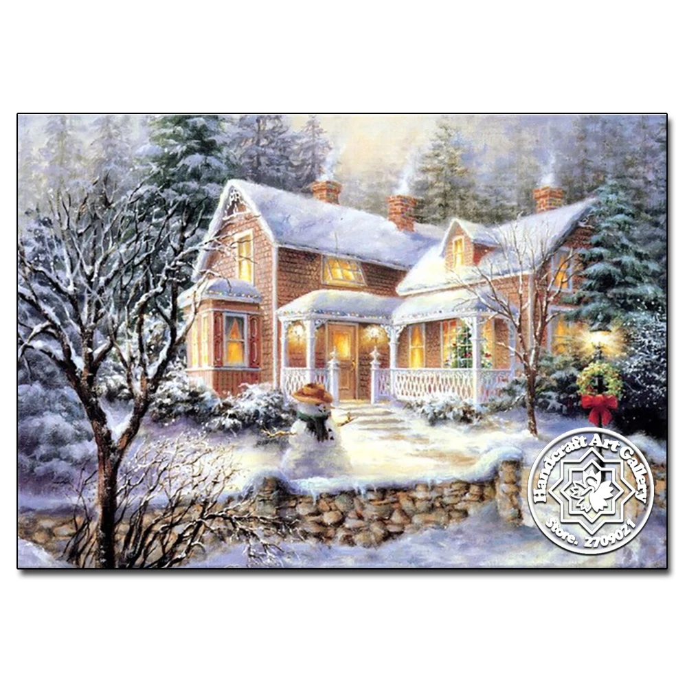 3D DIY Diamond Painting Cross Stitch Snow Scenery Homer Decorative Needlework Diamond Embroidery Diamond Mosaic Sales Handcraft