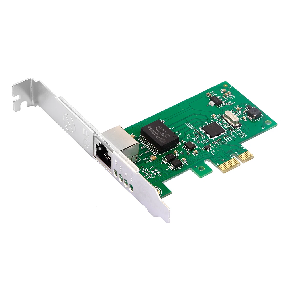 DIEWU Intel82574L Gigabit Ethernet Network Card PCI-E RJ45 LAN Adapter 1000Mbps Diskless Boot With Lightning Protective card