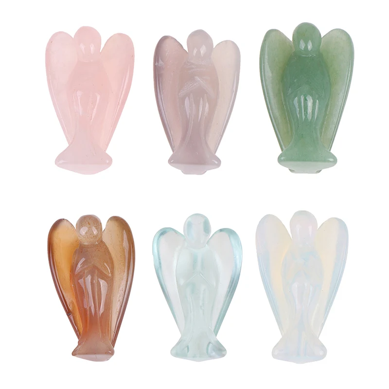 1PC Lucky Engel/Elephant Healing Gemstone Angel/Heart Crystal Ornament Home Decoration Artificial Crafts