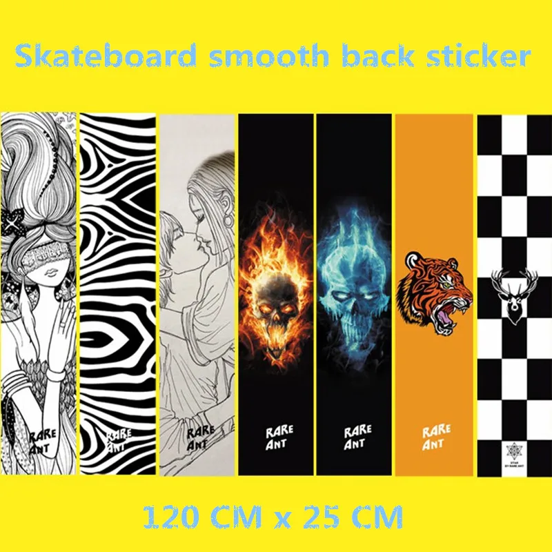 Kostenloser versand skate bord glatte zurück aufkleber lange bord zurück aufkleber 120x25 cm nicht griptape