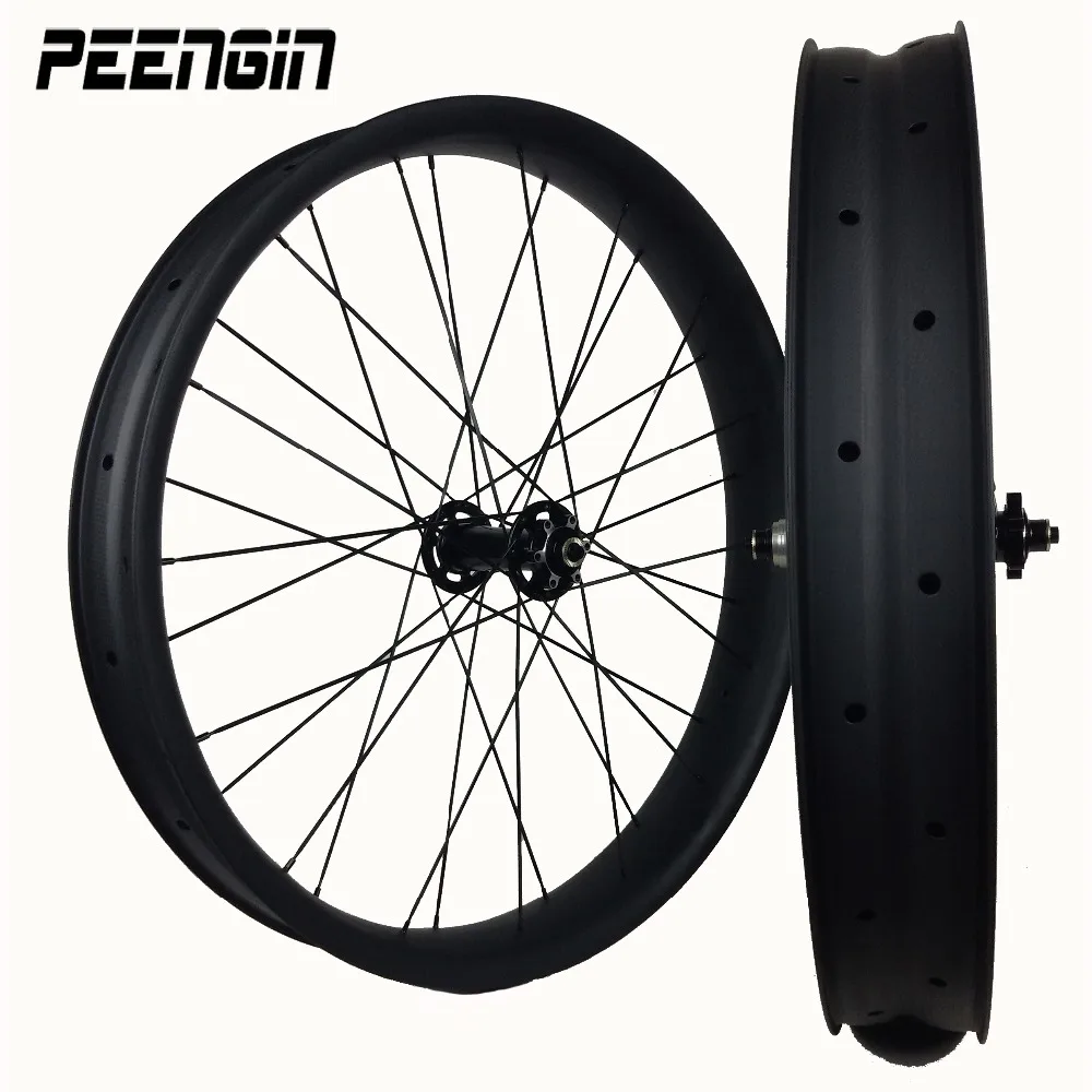 

26er Snow Field Wheels Carbon FatBike Wheelset 65/80/90/100mm Wide 25mm Deep Hookless Tubeless Compatible OE Painting Available