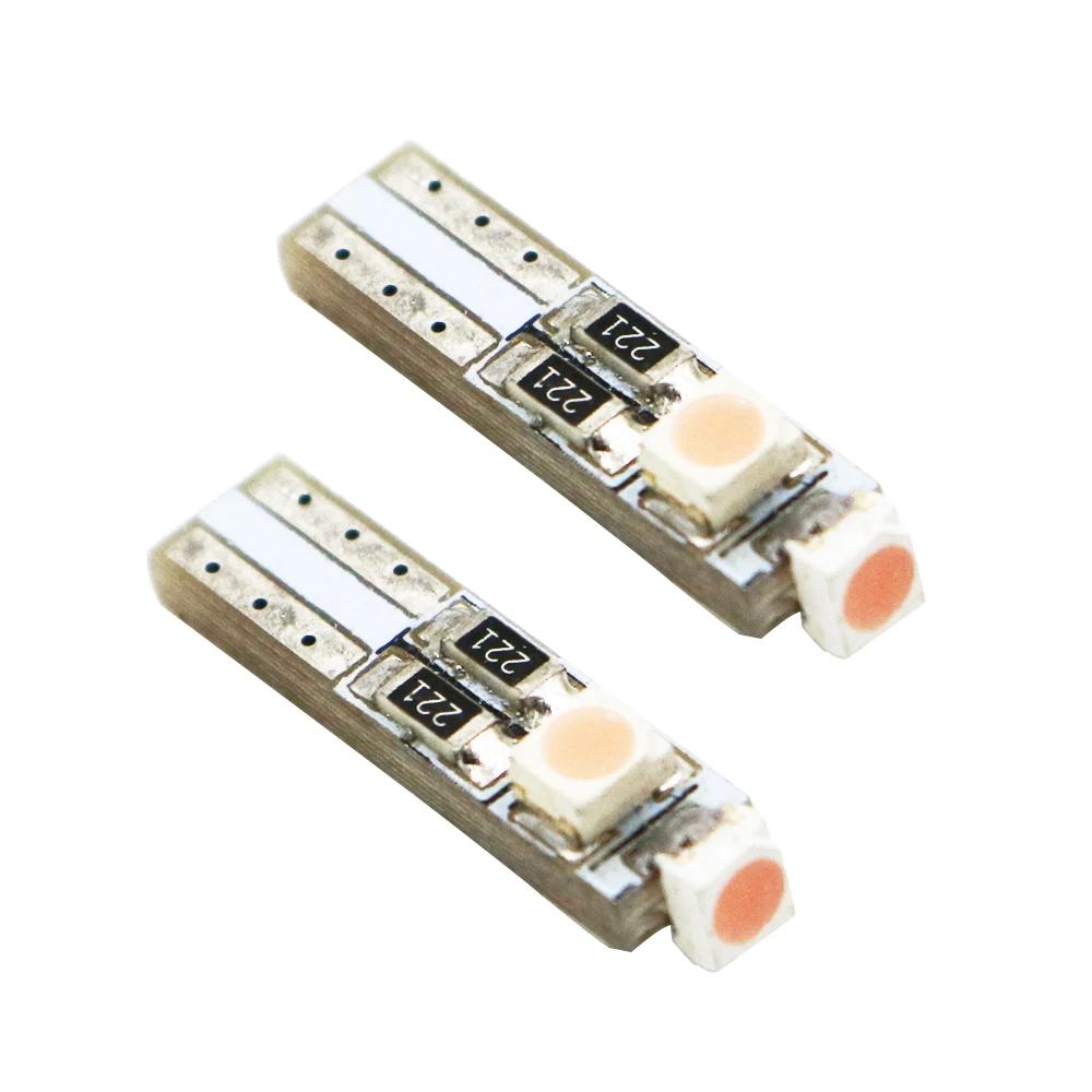 

YSY 50pcs Wholesale DC12V Car T5 74 17 0.5W 3SMD 1210/3528 Canbus Error Free LED Light Bulb 7-Color