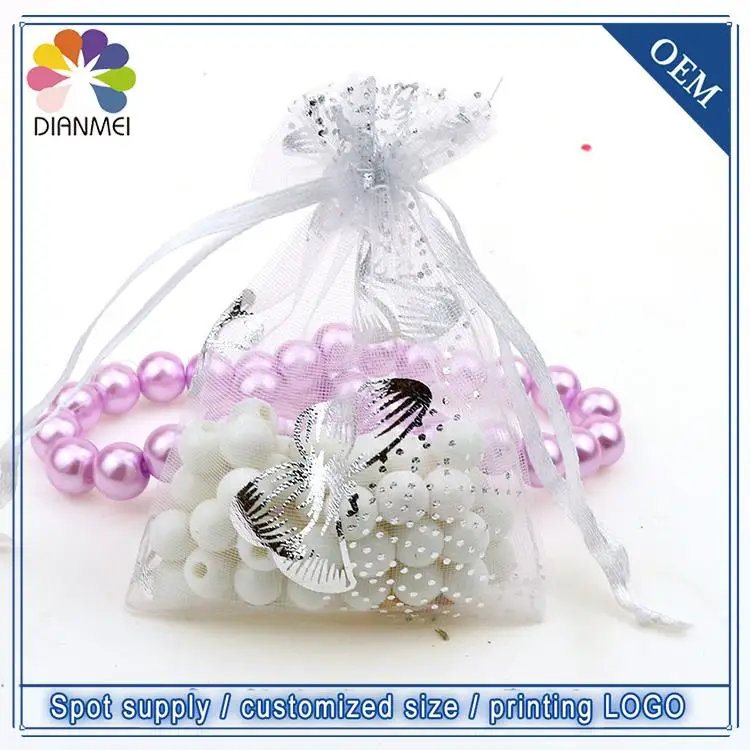 

Wholesale 100pcs/lot 7x9cm White Butterfly Christmas Wedding Organza Voile Gift Packaging Bags & Pouches Tulle Candy Packages