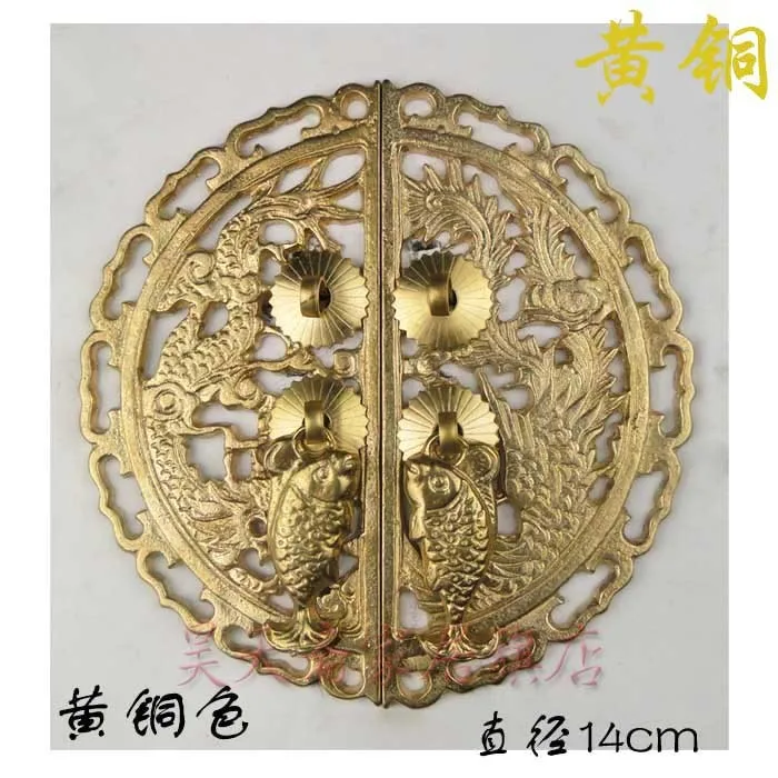 

[Haotian vegetarian] antique copper door handle Chinese handle HTB-179 (custom models) diameter 14CM