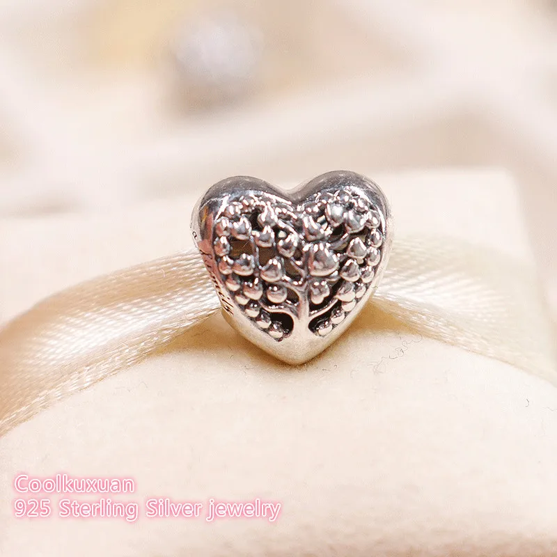 

MOTHER'S DAY 100% 925 Sterling Silver Flourishing Hearts Charm Beads Fit Original Pandora Charms Bracelet DIY jewelry