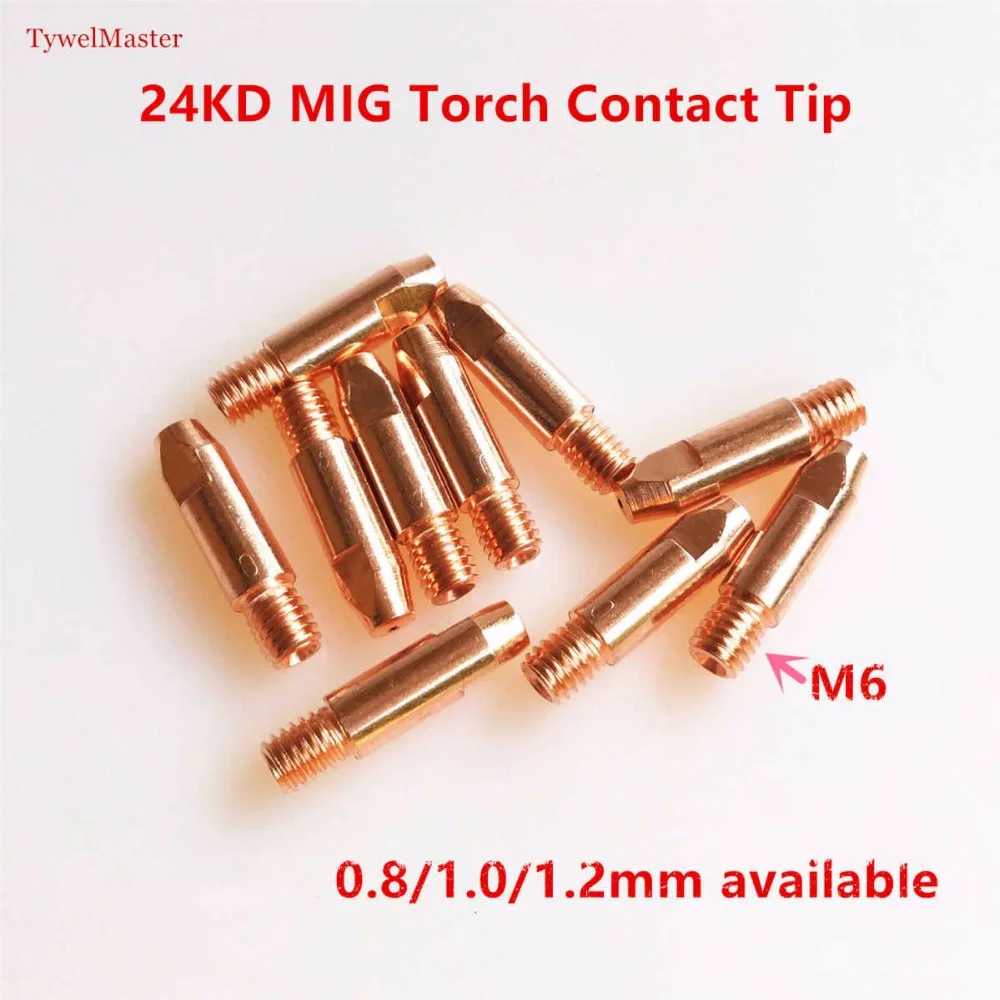 9pcs 24KD di Saldatura Torcia di Consumo 0.8 millimetri 1.0 millimetri 1.2 millimetri MIG Torcia del Gas Ugello Tip Holder Diffusore di Gas di MIG MAG Saldatura Torcia