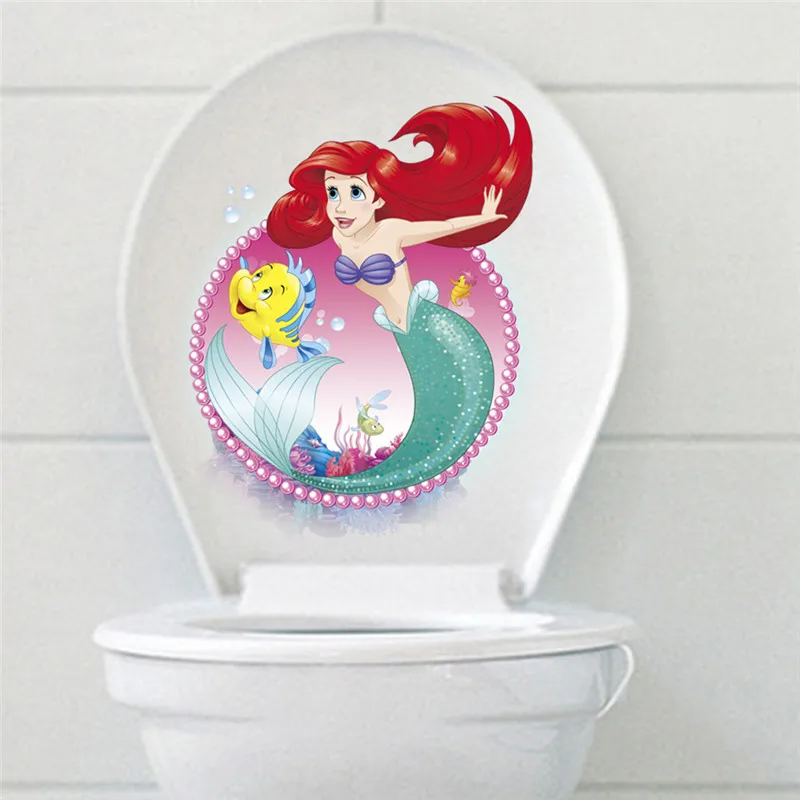 Cartoon the Little Mermaid Wall Stickers For Kids Rooms Wall Decal Mural Poster Art Girls Room Decor