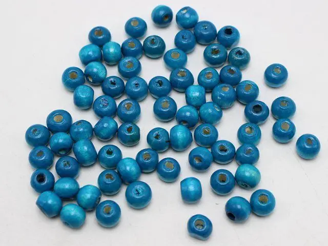 500 Blue 8mm Round Wood Beads~Wooden Spacer Beads Jewelry Making