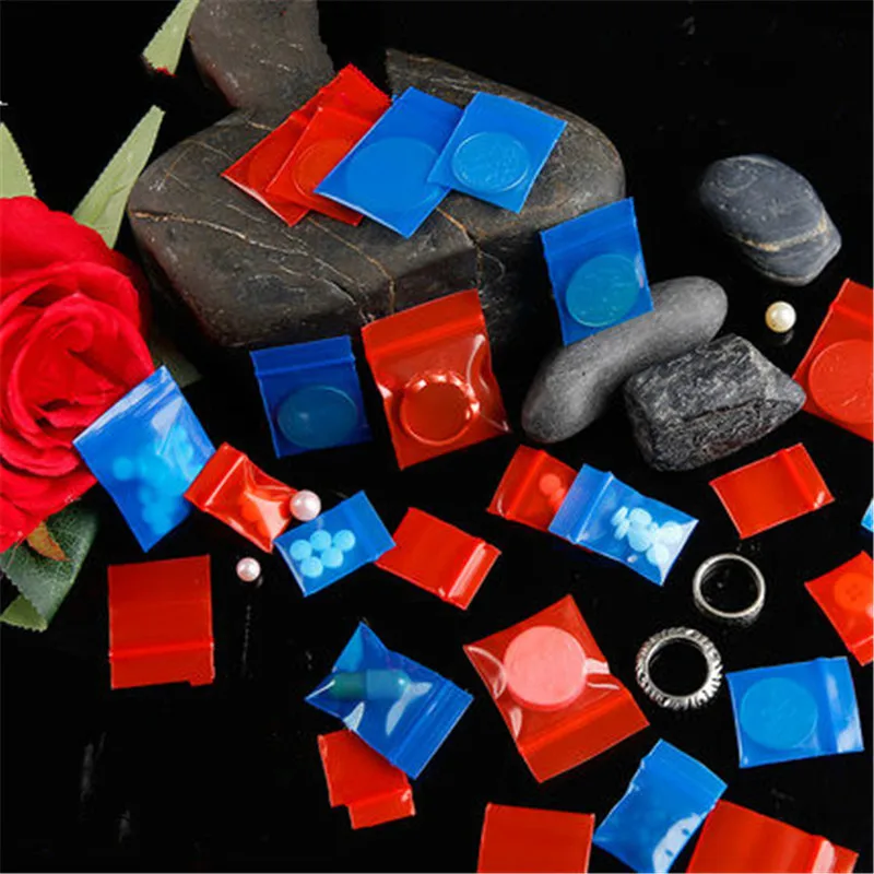 

20 Wires 100pcs Colored Blue Red zipper Bag Jewellery Bag Small Thickening Pocket Sealed Bags Accessories Jewelry Bag