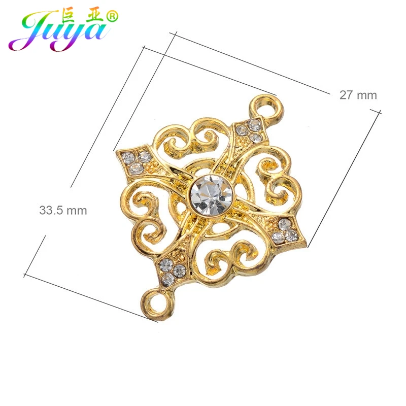 Juya 10pcs DIY Gold/Silver Color Religious Cross Catholicism Charms Connector Accessories For Handmade Christian Jewelry Making