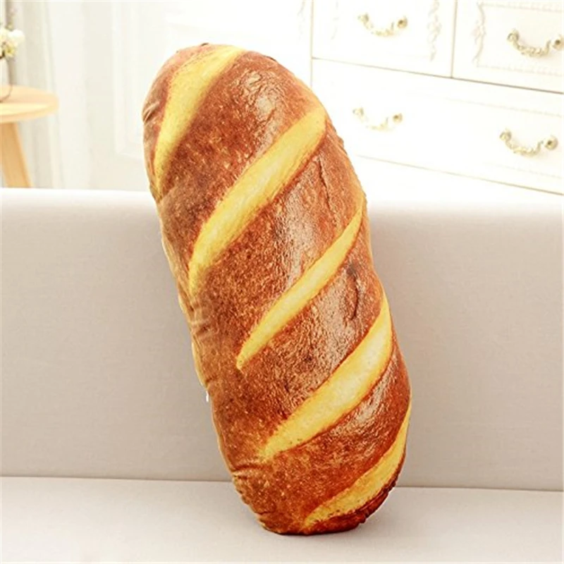 Funny 3D Simulation Snack Bread Shape Pillow Soft Lumbar Cushion Plush Stuffed Toy Oblong Pillow Unique Gift For Friends