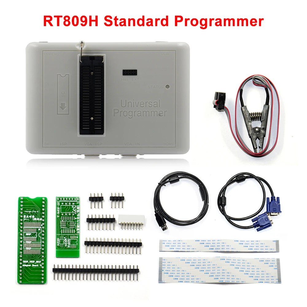 Original RT809H EMMC-Nand FLASH Extremely fast Universal Programmer + Edid Cable WITH CABELS EMMC-Nand+35 Adapters