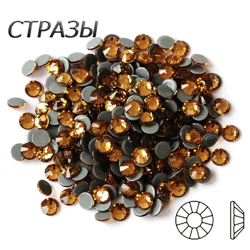 

2058HF Strass Hot Fix Light Colorado Topaz Glitter Crystal Rhinestones DIY Craft Nail Art Accessories For Garment Decorations