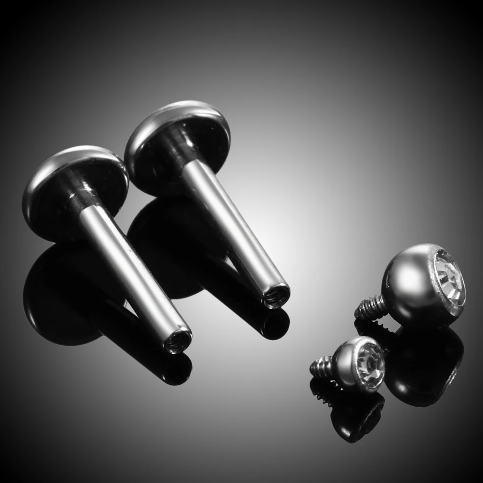 1PC 16G G23 Titanium Inner Thread Labret Stud Lip Monore Rings Gem Earrings Stud Ear Cartilage Tragus Barbell Piercing Jewelry