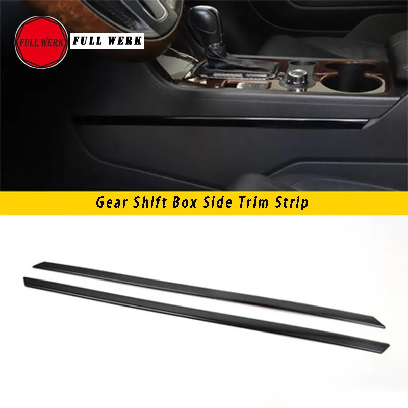 1 Pair Car Gear Shift Box Side Trim Strip Decoration Cover for VW Touareg 2011-2018 Interior Moulding SS Alu Styling Accessories