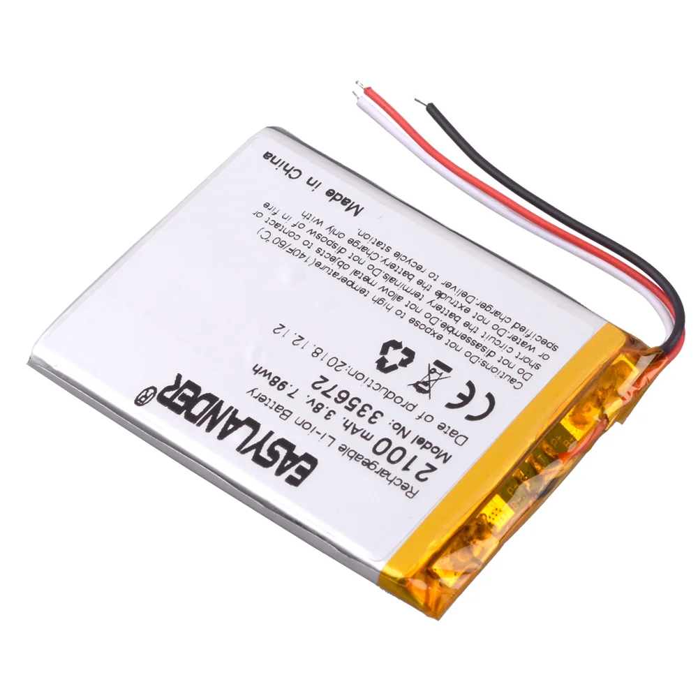 3 linii 3.8v akumulator litowo-jonowy 335672 2100mah do klona w chinach fałszywe s7-edge G930 telefon z systemem android DVR E-Book 355572