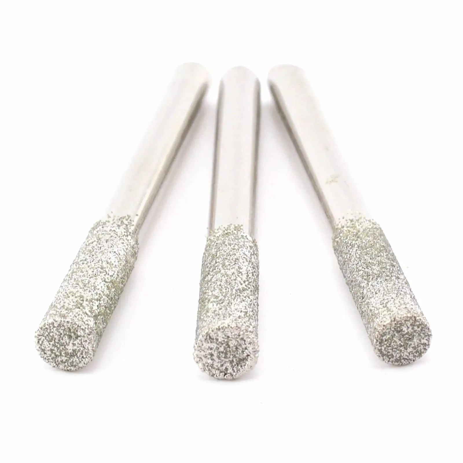 3Pcs Diamond Coated 1/4" Cylindrical Head Grinding Wheel Mounted Point Shank 6mm ILOVETOOL