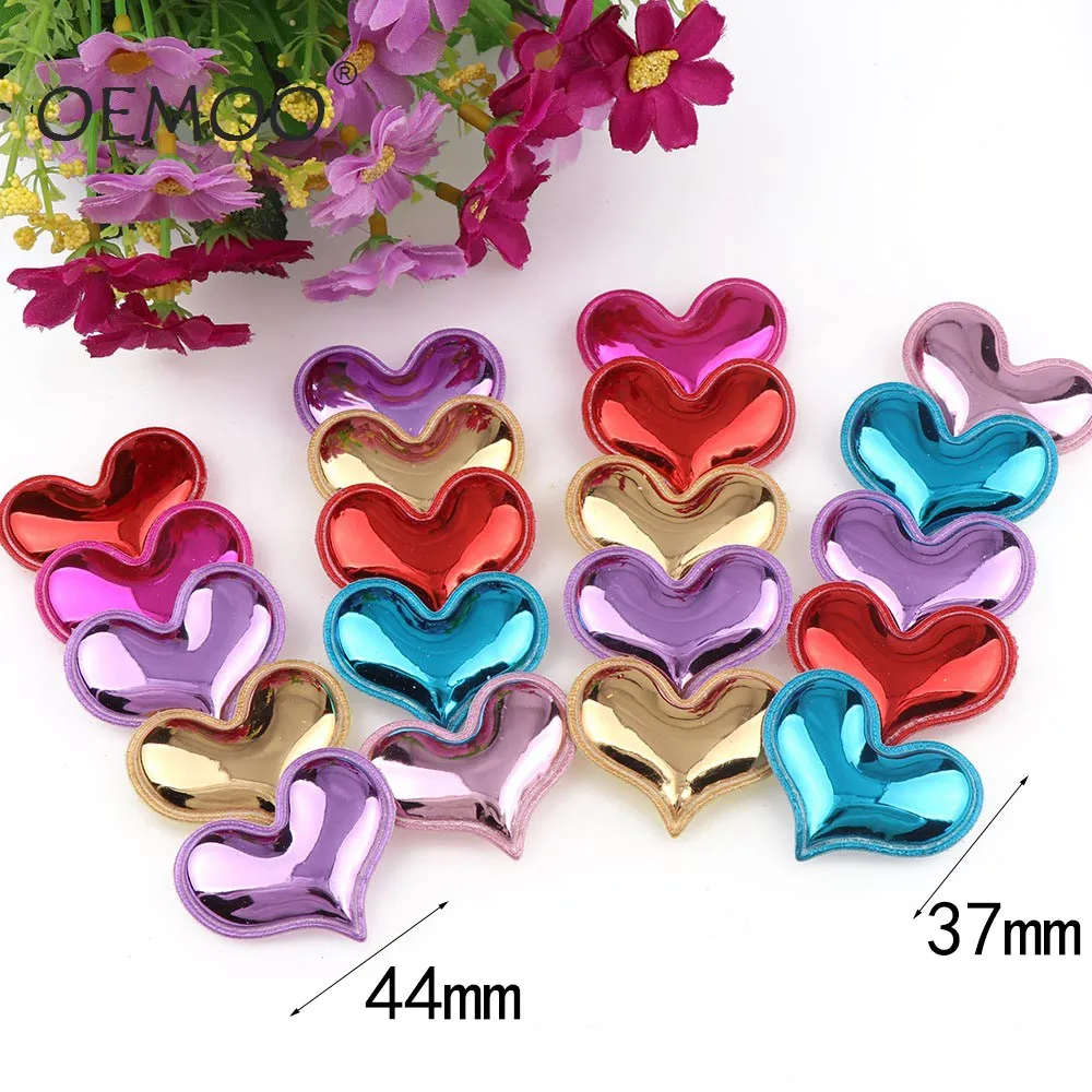 12PCS Mix Color PU Fabric Patches Padded Heart Crown Star Shape Felt  Garment Appliques For Decoration DIY Hair Accessories