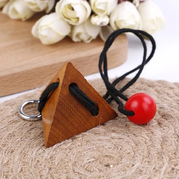 Nowa lina IQ drewniana łamigłówka logiczna łamigłówka sznurkowa gra łamigłówki dla dorosłych dzieci