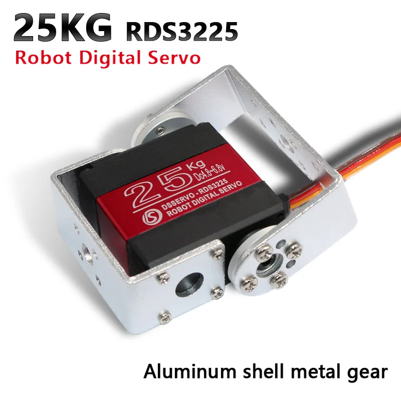 1X Robot servo 25kg RDS3225 metal gear digital servo arduino servo with Long and Short Straight U Mouting