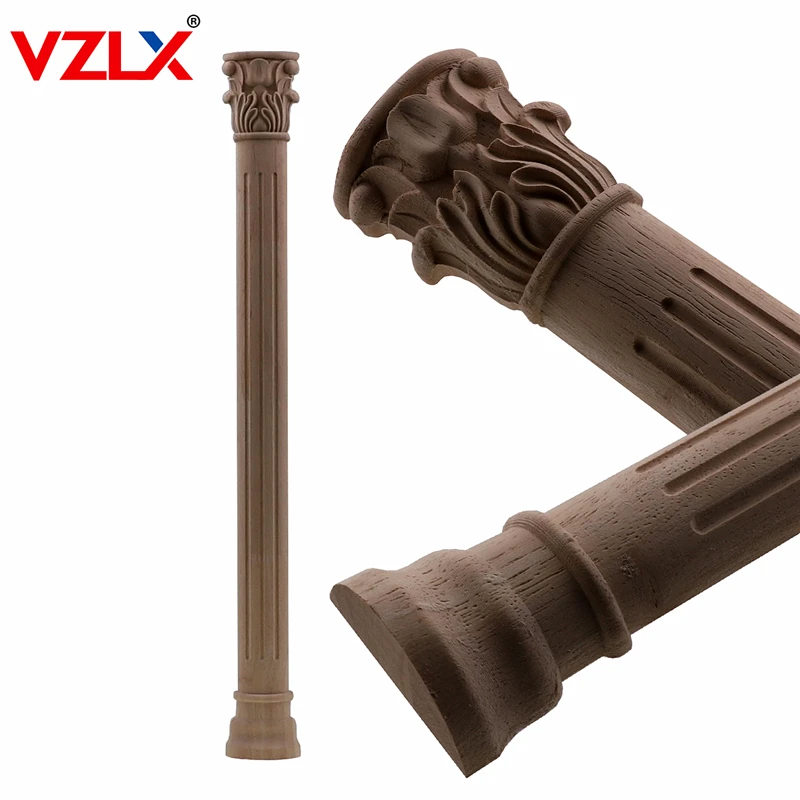 VZLX Carving Natural Wood Appliques for Furniture Legs and Feet Unpainted Wooden Mouldings Decal Home Decoration Accessories