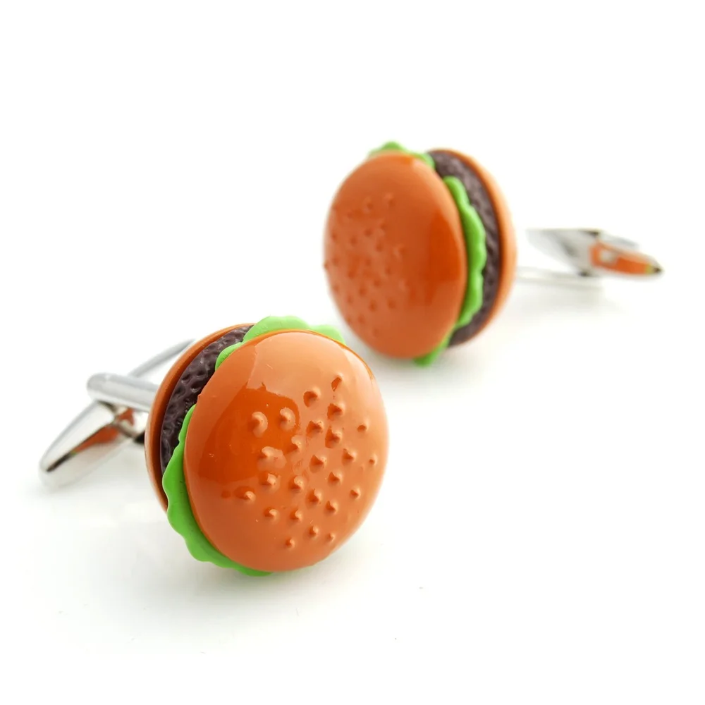 

YHPQ-0027 Novelty Hamburger, Hot Dog Food Cufflinks - Factory Direct Wholesale