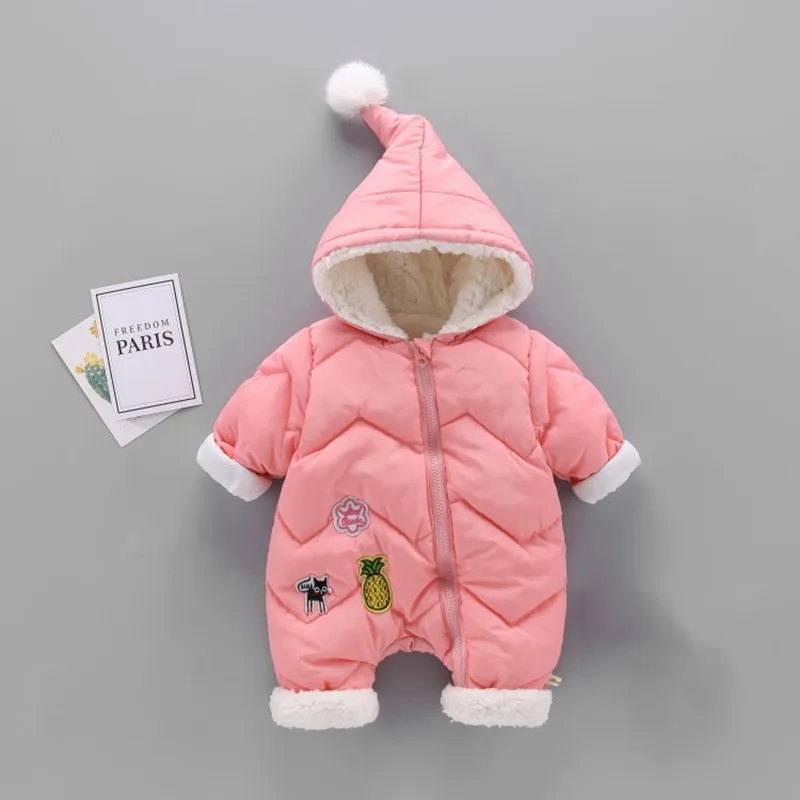 COOTELILI Winter Baby Girls Clothes Baby Romper Infant Warm Fleece Clothing Costume Velvet Baby Winter Coat Snowsuit Overalls