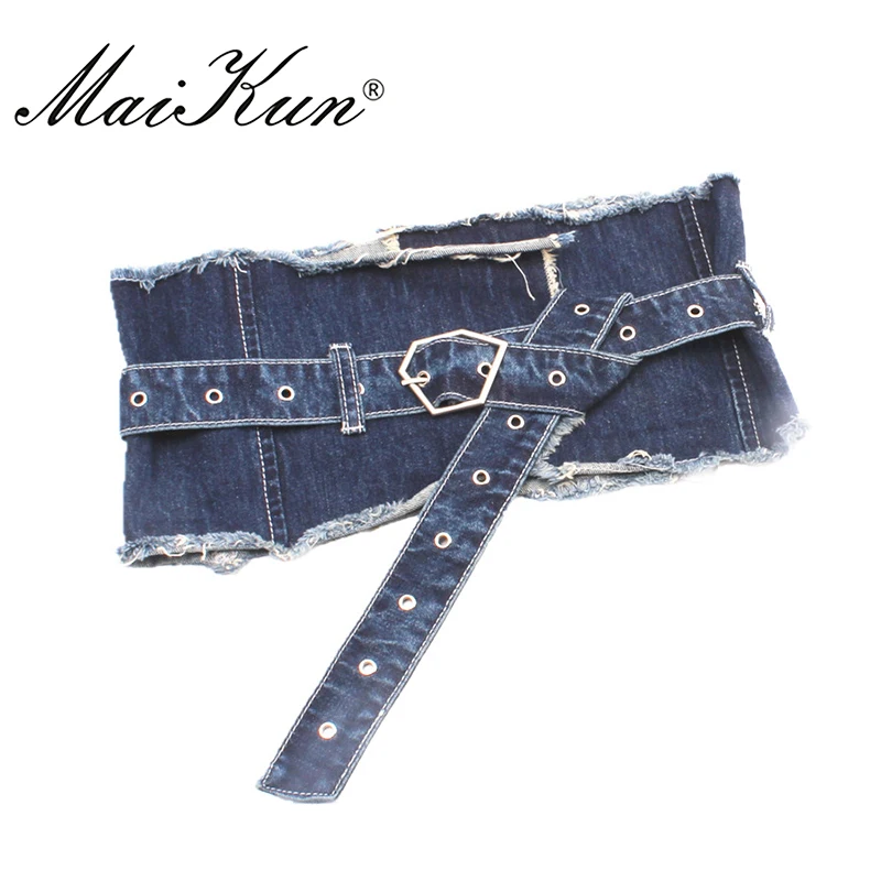 Korea Style Denim Wide Corset Jeans Women Belts For Women Female Belt Cummerbund for Party Dresses Fashion Clothing Accessories