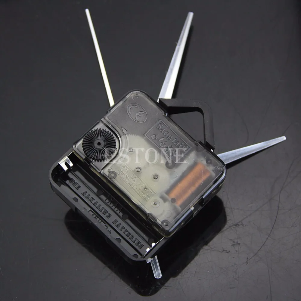 DIY Black Quartz Wall Clock White Hands Movement Mechanism Repair Tool Parts Kit