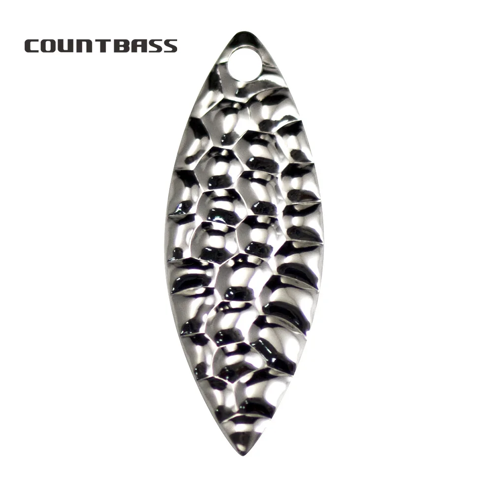 

Countbass 50PCS Size 3 - 31*11mm Nickel Stainless Steel WillowLeaf Spinner Blades Hammered Pattern, DIY Harness Rigs