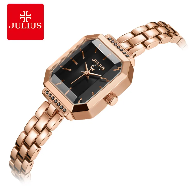 2018 New Relogio Feminino Luxury Crystal Watch Stainless Steel Band Bracelet Women Watches Julius Ladies Casual Clock JA-1064