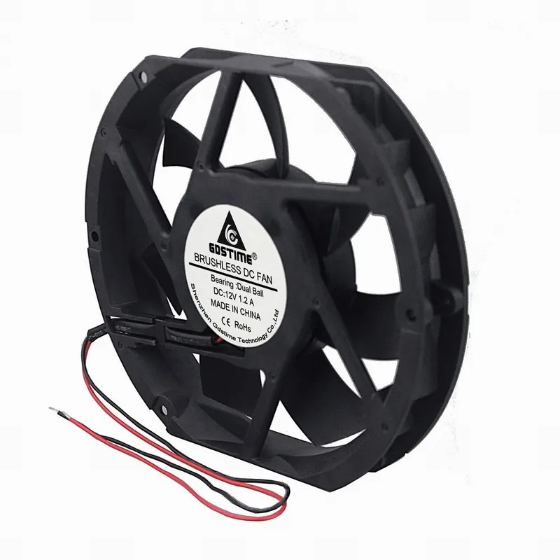 Gdstime 5pcs DC 12V 175mm x 150mm x 25mm Dual Ball Computer Case Cooling Fan 175x150x25mm Cooler