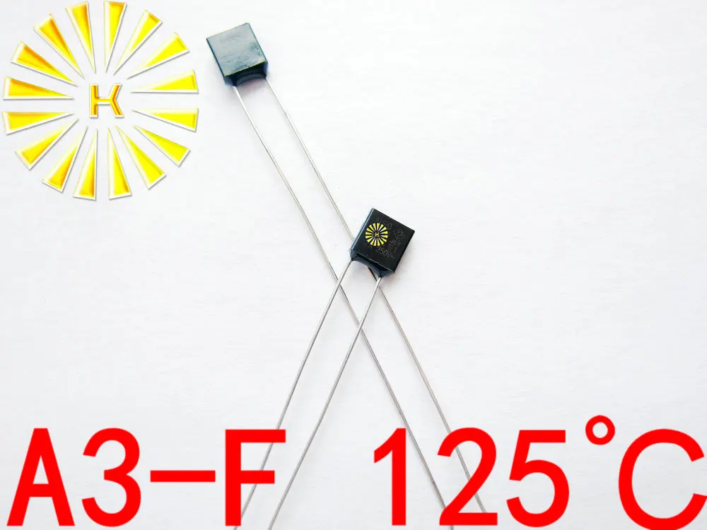 

100% Original A3-F 125 degree Thermal Cutoff RH125 Thermal-Links 2A 250V Black Square Temperature Fuse x 500PCS