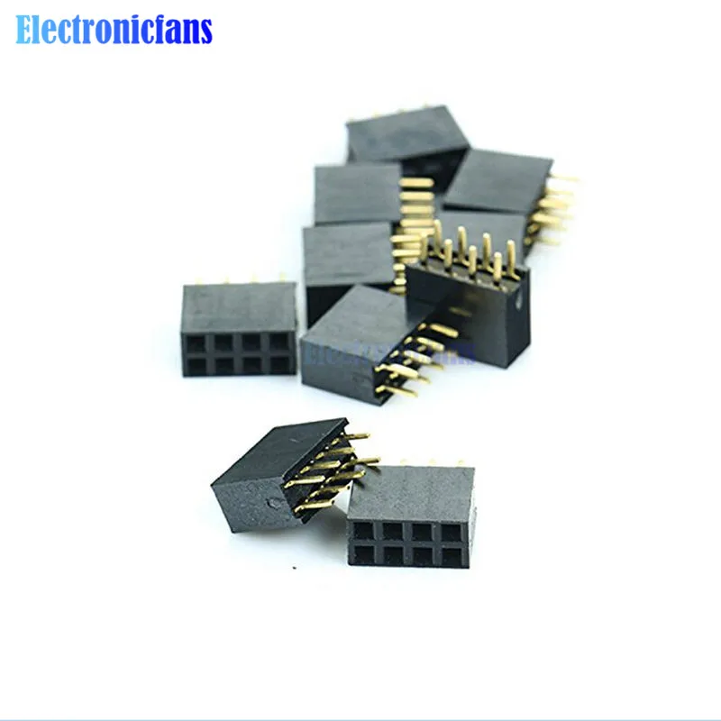 10PCS 2X4 Pin 8P 2.54mm Double Row Female Straight Header Pitch Socket Pin Strip